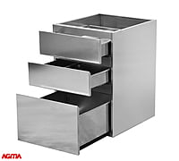 N033 - Modulo 3 cassetti, dim. 500x580x840mm N033 - Modulo 3 cassetti, dim. 500x580x840mm