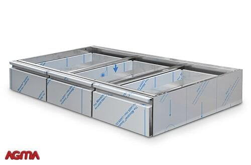 N025 - 3 cassetti per sottotop dim.1200x600x180 mm N025 - 3 cassetti per sottotop dim.1200x600x180 mm