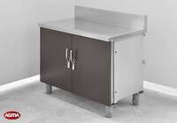 135 - Banco da incasso 1000x600x840mm, con piano inox