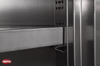 217 - Armadio acciaio inox, 3 ripiani forati 600x700x2000mm porta battente