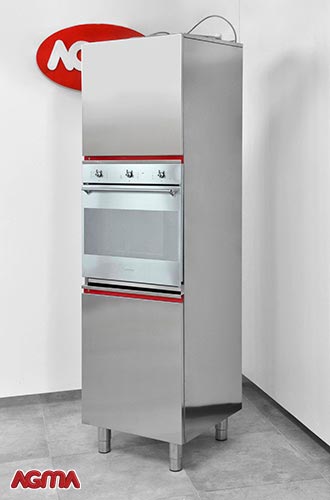 239 - Colonna con forno e porte battenti. Dim. 600x580x2120 mm