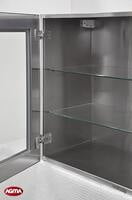 321 - Pensile armadiato acciaio inox 600x380x720mm, 2 ripiani in cristallo