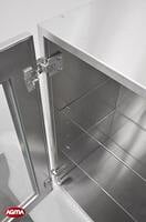 321 - Pensile armadiato acciaio inox 600x380x720mm, 2 ripiani in cristallo