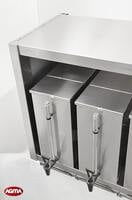 325 - Pensile aperto acciaio inox 1100x400x600mm con bagne e supporti