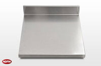 529 - Piano acciaio inox, liscio, alzatina 600x700x40mm