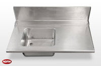 545- Piano acciaio inox, per lavastoviglie, alzatina 1700x600x40mm