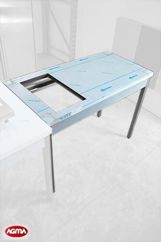551 - Piano acciaio inox, liscio 1200x600x40mm 551 - Piano acciaio inox, liscio 1200x600x40mm