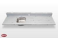 552 - Piano acciaio inox, liscio, alzatina 2280x700x40mm 552 - Piano acciaio inox, liscio, alzatina 2280x700x40mm