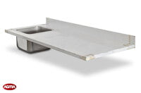 553 - Piano acciaio inox, liscio, alzatina 1800x700x40mm 553 - Piano acciaio inox, liscio, alzatina 1800x700x40mm
