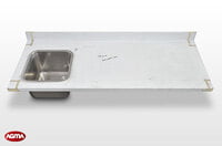553 - Piano acciaio inox, liscio, alzatina 1800x700x40mm 553 - Piano acciaio inox, liscio, alzatina 1800x700x40mm