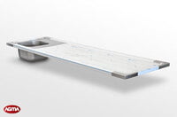 565 - Piano lavello acciaio inox, 2400x750x40mm 565 - Piano lavello acciaio inox, 2400x750x40mm