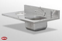 572 - Piano lavello acciaio inox, 1200x700x40mm 572 - Piano lavello acciaio inox, 1200x700x40mm