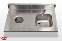 572 - Piano lavello acciaio inox, 1200x700x40mm 572 - Piano lavello acciaio inox, 1200x700x40mm