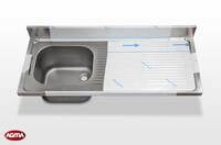 576 - Piano lavello acciaio inox, 1200x500x40mm 576 - Piano lavello acciaio inox, 1200x500x40mm