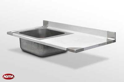 577 - Piano lavello acciaio inox, 1500x700x40mm