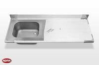 580 - Piano lavello acciaio inox, 1600x600x40mm 580 - Piano lavello acciaio inox, 1600x600x40mm