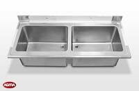 583 - Piano lavello acciaio inox, 1800x700x40mm