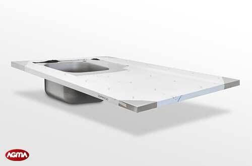 587 - Piano lavello acciaio inox, 1400x900x40mm 587 - Piano lavello acciaio inox, 1400x900x40mm