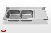 588 - Piano lavello acciaio inox, 2000x700x40mm 588 - Piano lavello acciaio inox, 2000x700x40mm