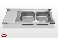 589 - Piano lavello acciaio inox, 2000x700x40mm 589 - Piano lavello acciaio inox, 2000x700x40mm
