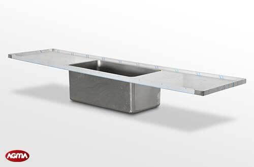 593 - Piano lavello acciaio inox, 2500x600x40mm 593 - Piano lavello acciaio inox, 2500x600x40mm