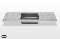 593 - Piano lavello acciaio inox, 2500x600x40mm 593 - Piano lavello acciaio inox, 2500x600x40mm