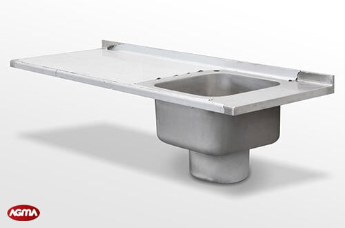 600 - Piano acciaio inox per gessi, liscio, alzatina 1840x670x40mm