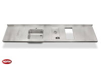 603 - Piano acciaio inox, liscio 3100x650x80mm