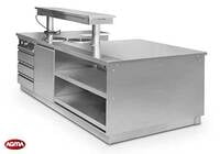 944 - Isola inox per blocco cottura  e preparazione 2440x1400x900mm