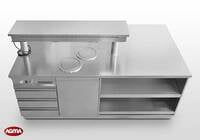 944 - Isola inox per blocco cottura  e preparazione 2440x1400x900mm